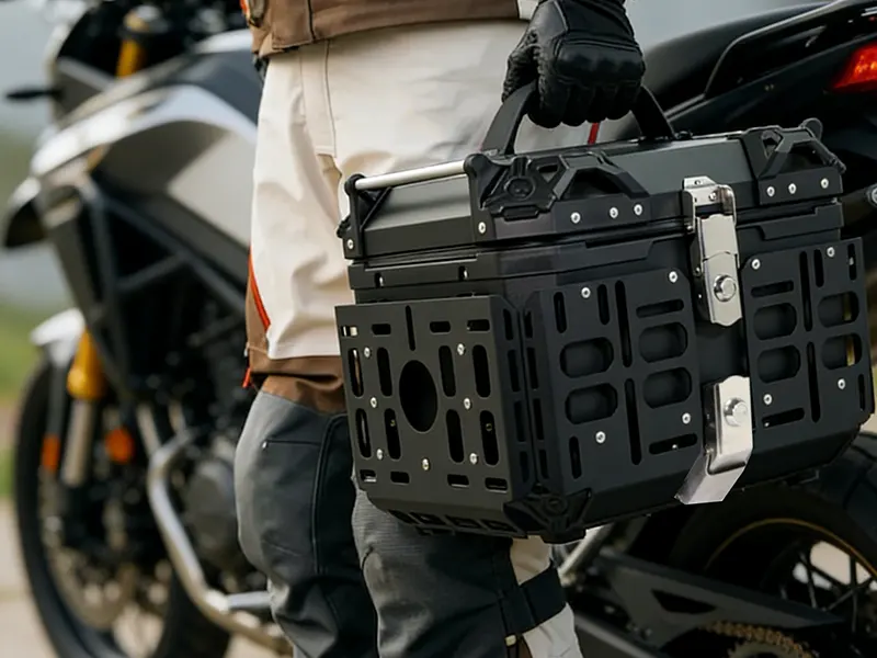 Welk type motorfiets is geschikt voor de extra grote motorkofferbak?